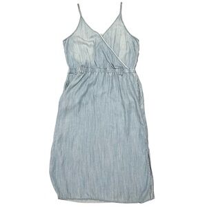 CLOTH & STONE X Anthropologie Chambray Super soft Surplice Front Midi Dress XL